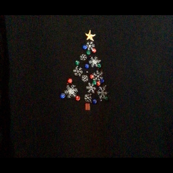 Christmas long sleeve tee with rhinestones tree - Picture 7 of 14